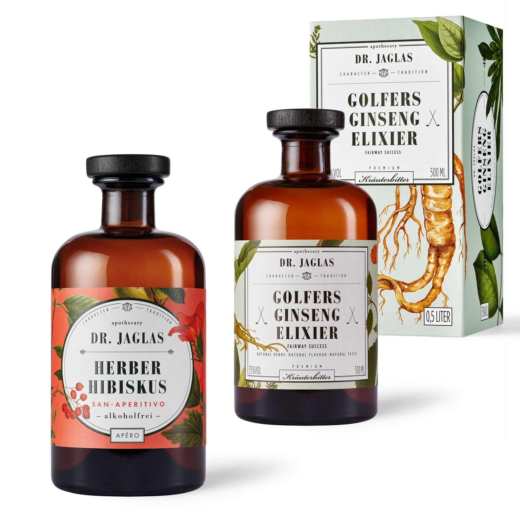 Golfers Ginseng-Elixier mit alkoholfreiem Herber Hibiskus Golfers Ginseng-Elixier mit alkoholfreiem Herber Hibiskus