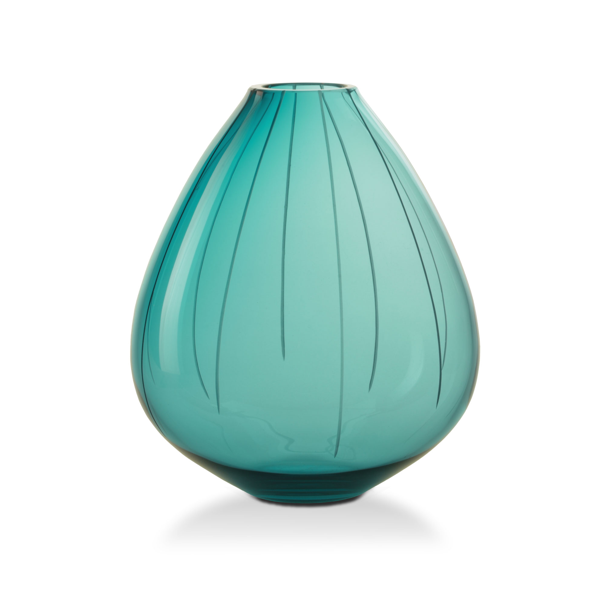 Mundgeblasene Vase TINE aus Kristallglas mit Linienschliff Mundgeblasene Vase TINE aus Kristallglas mit Linienschliff
