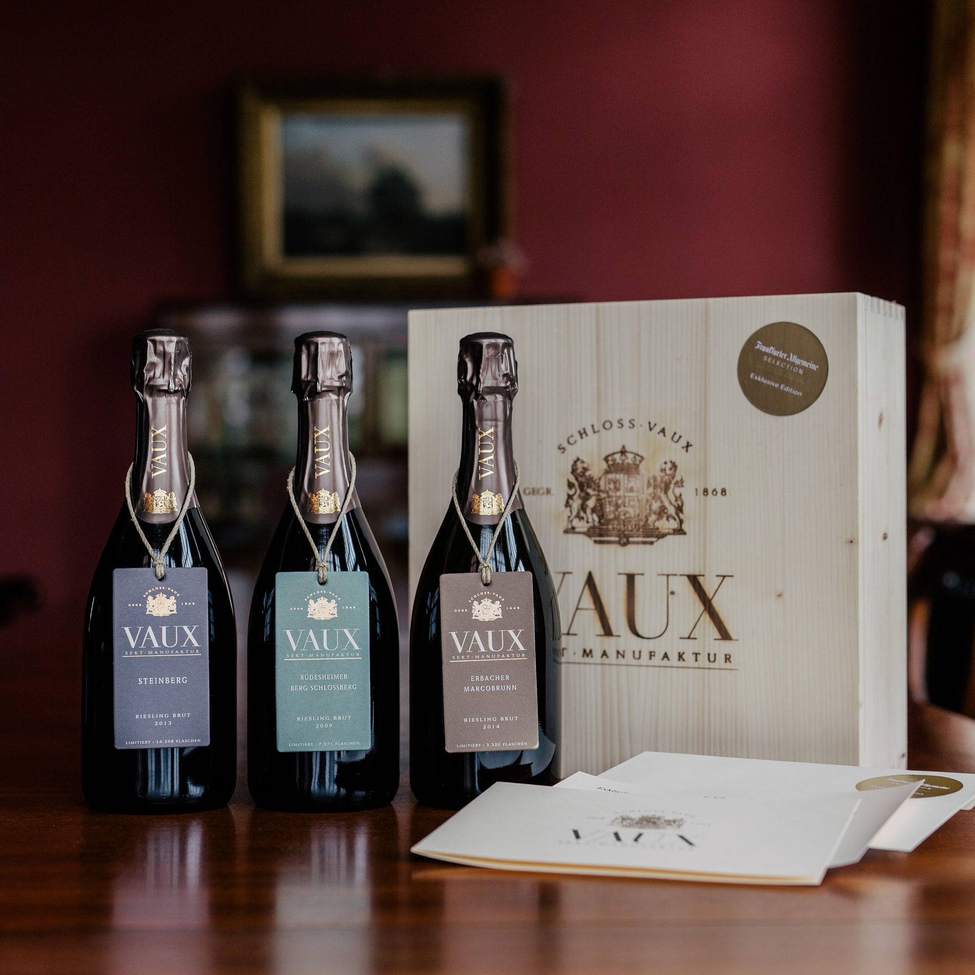 Schloss Vaux Schatzkiste: Exklusive Riesling Sekte in Geschenkbox – Limitierte Edition