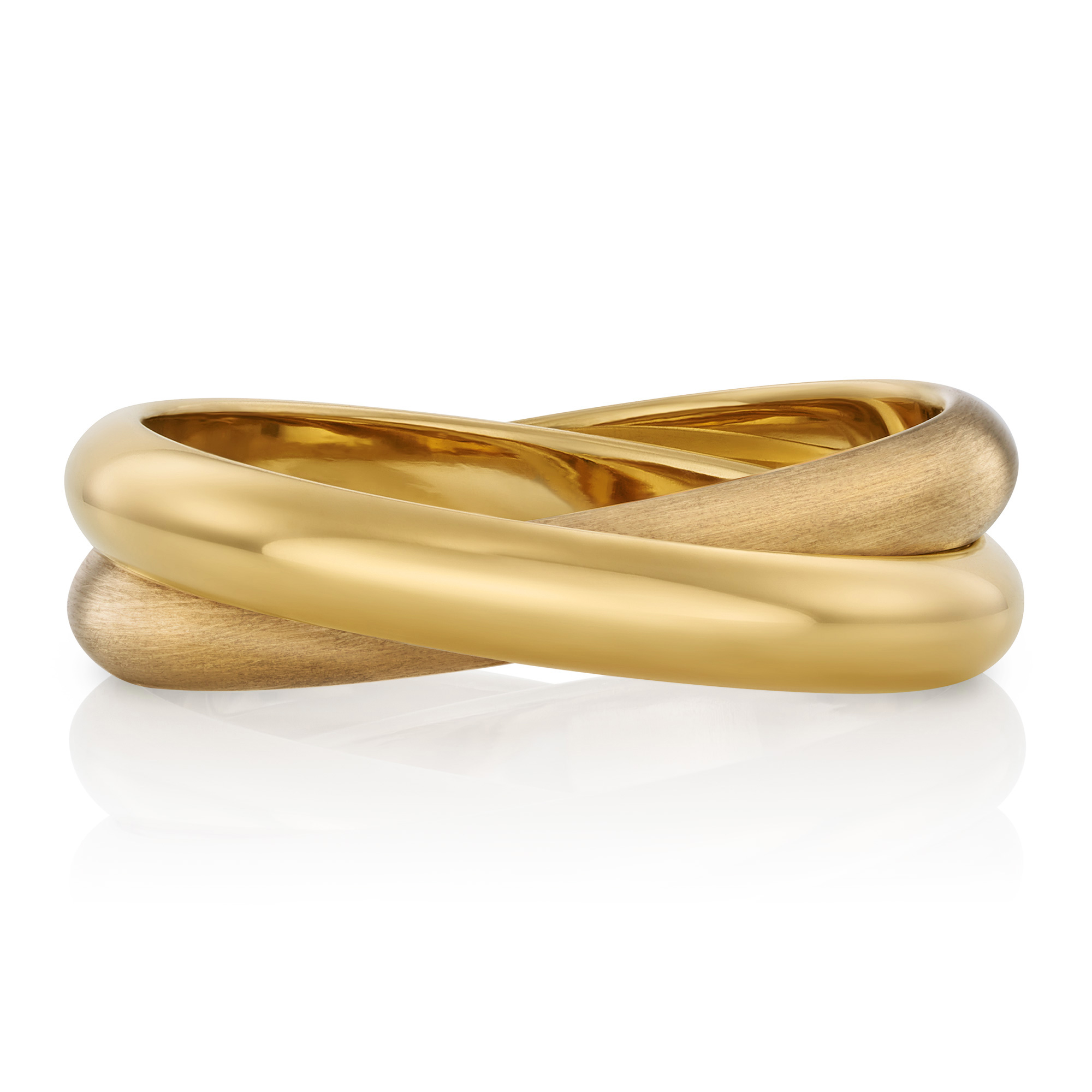 DUETT Ring in Gelbgold - matt/poliert