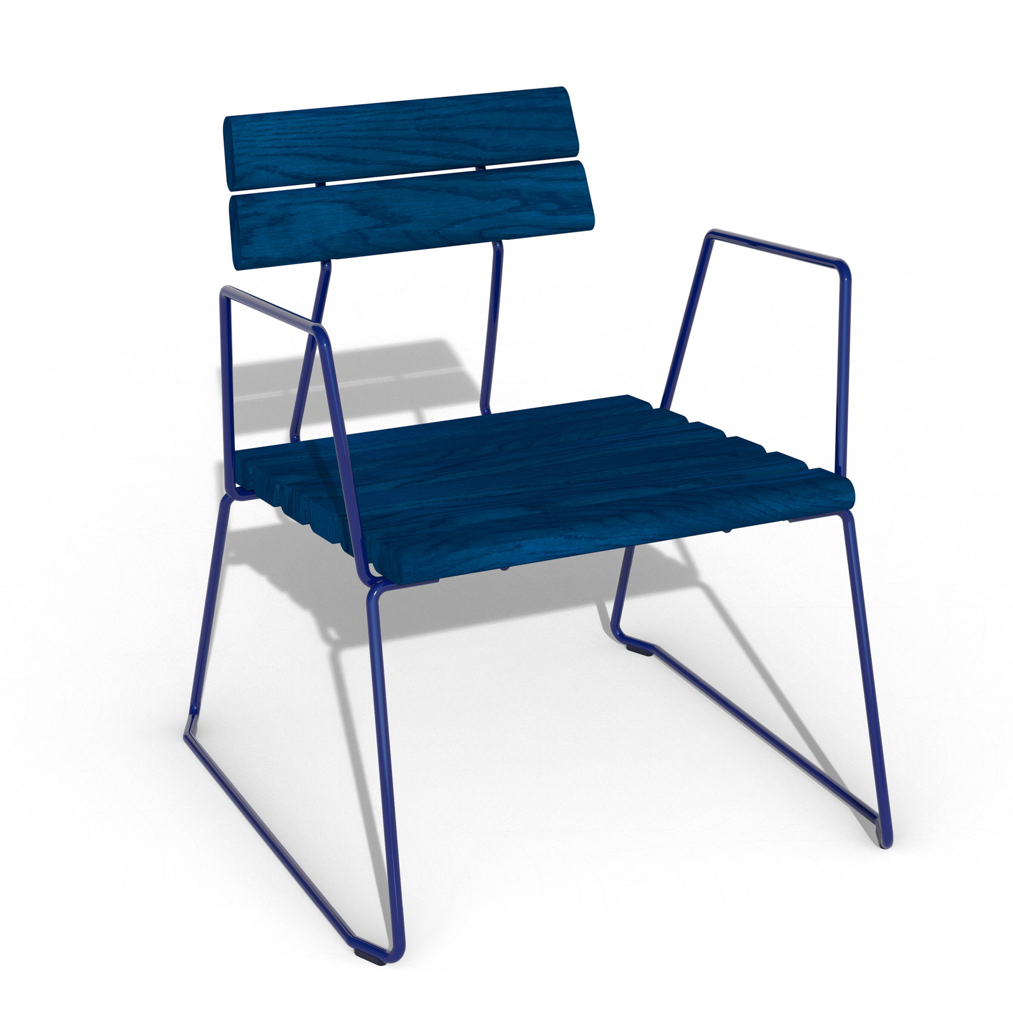 Loungechair mit Armlehne in Perlmitternachtblau