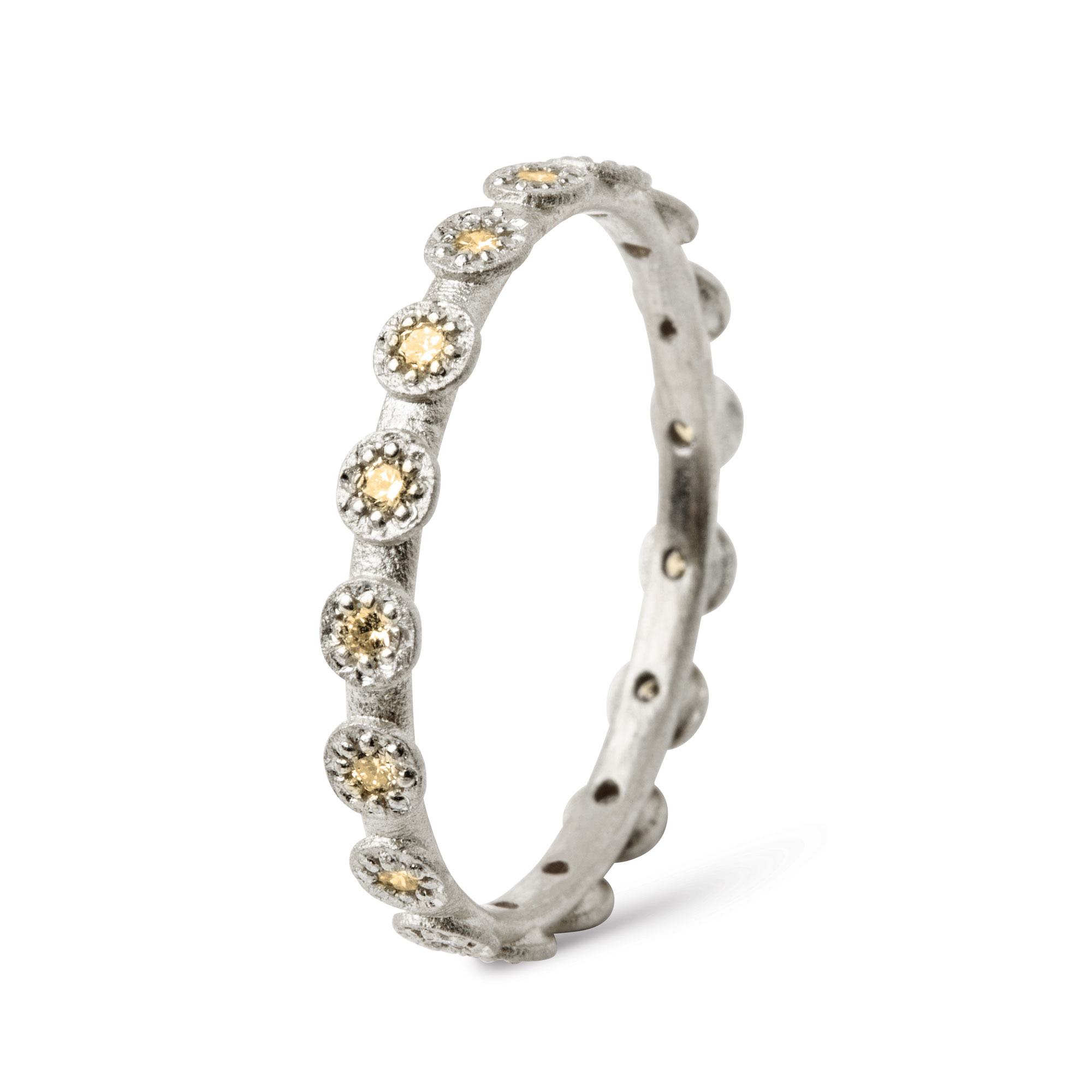 Ring "Memory" - Platin 950 mit cognacfarbenen  Urban-Mined-Brillanten Ring "Memory" - Platin 950 mit cognacfarbenen  Urban-Mined-Brillanten
