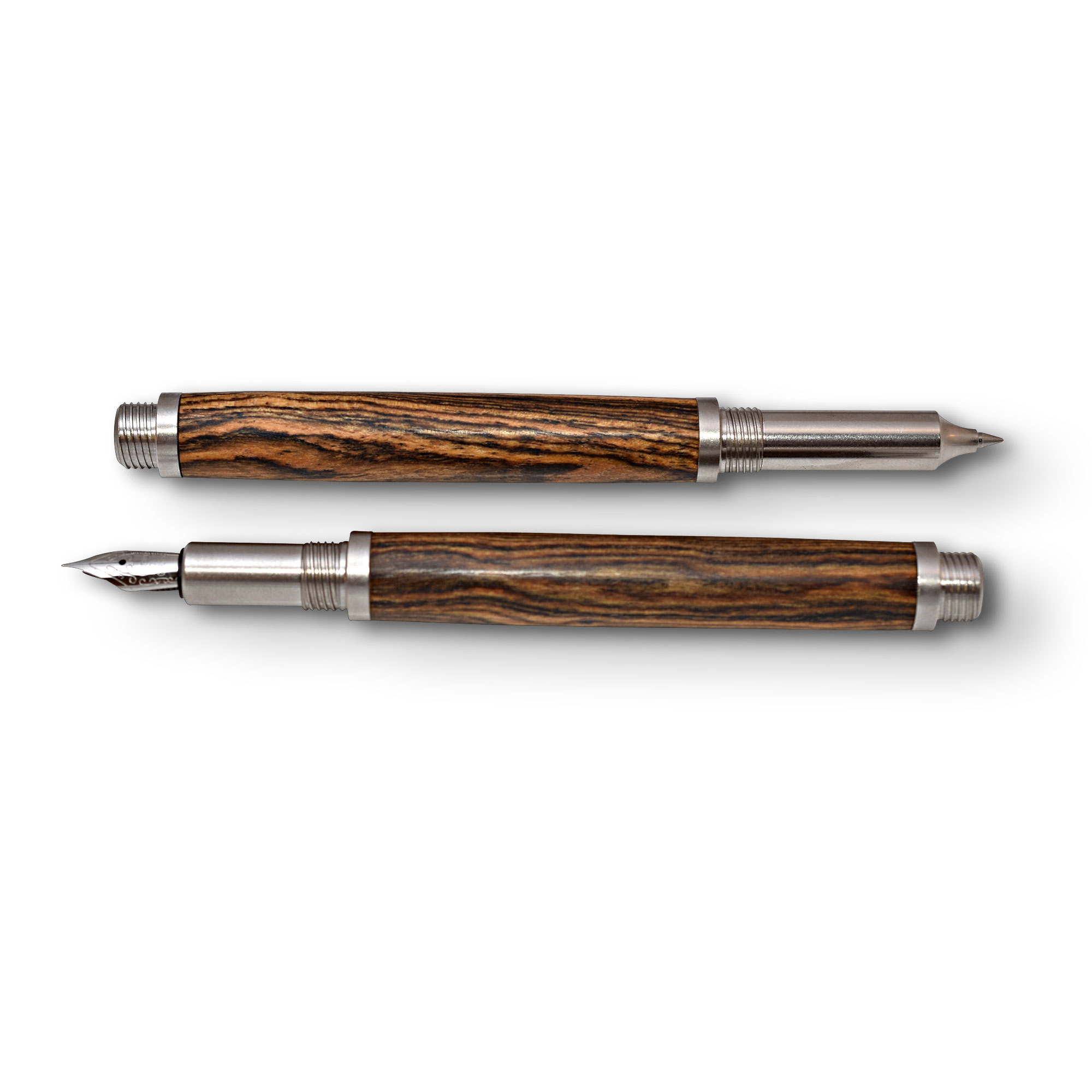 P_Bruell_Bocote_Set_2 Füllhalter und Rollerball aus Bocote-Holz