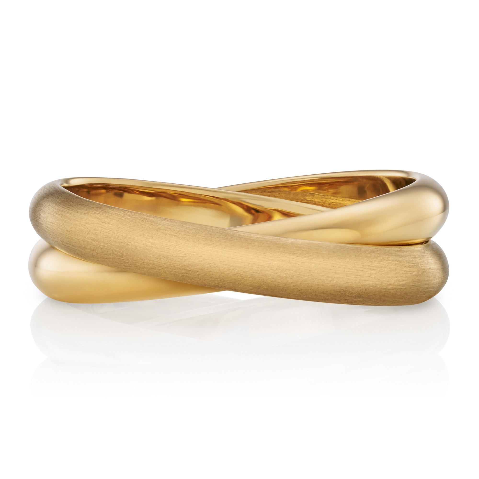 DUETT Ring in Gelbgold - matt/poliert